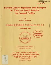 Cover of: Seaward limit of significant sand transport by waves by Robert J. Hallermeier