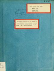 Cover of: Theoretical analysis of the effect of ship motion on mooring cables in deep water