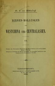 Cover of: Binnen-Mollusken aus Westchina und Centralasien by Otto Franz von Möllendorff