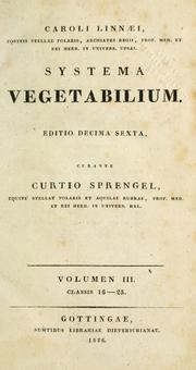 Cover of: Systema vegetabilium by Carl Linnaeus