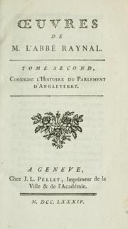 Cover of: Oeuvres de M. l'abbé Raynal