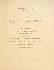 Cover of: Lincoln literature