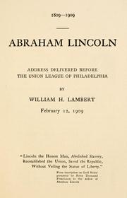 Cover of: Abraham Lincoln by William H. Lambert