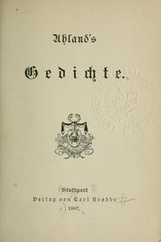 Cover of: Uhland's Gedichte