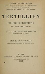 Cover of: De praescriptione haereticorum: Texte latin, traduction française