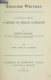 Cover of: English writers: an attempt towards a history of English literature