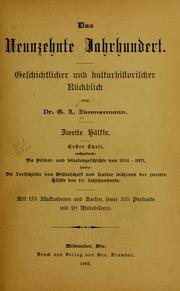 Cover of: Das neunzehnte Jahrhundert. by G. A. Zimmermann
