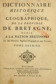 Cover of: Dictionnaire historique et géographique de la province de Bretagne by Jean Ogée