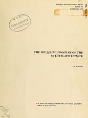 Cover of: The 1957 diving program of the bathyscaph Trieste