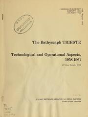 Cover of: The bathyscaph Trieste: technological and operational aspects, 1958-1961