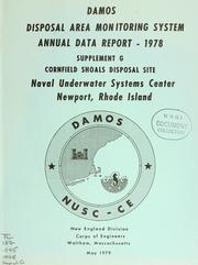 Cover of: Disposal area monitoring system annual data report -: 1978: supplement G site report - Cornfield Shoals