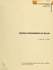 Cover of: Physical measurements of sea ice