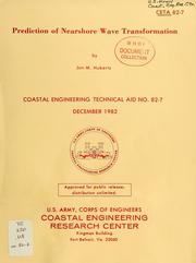 Cover of: Prediction of nearshore wave transformation