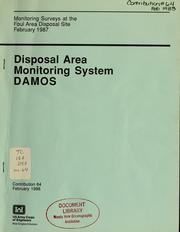 Cover of: Monitoring surveys at the Foul Area Disposal Site, February 1987