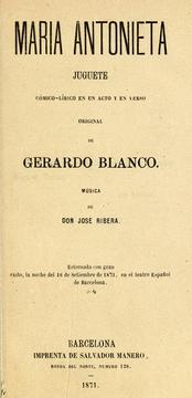 Cover of: María Antonieta: juguete cómico-lírico en un acto y en verso