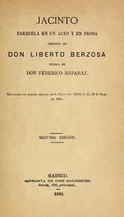 Cover of: Jacinto: zarzuela en un acto y en prosa