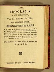 Cover of: Proclama a los españoles, y á la Europa entera by Abennumeya Rasis