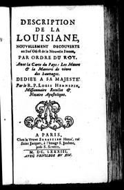 Cover of: Description de la Louisiane by Louis Hennepin