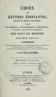 Cover of: Choix des lettres edifiantes ecrites des missions etrangeres