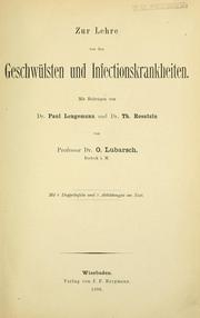 Cover of: Zur Lehre von den Geschwülsten und Infectionskrankheiten