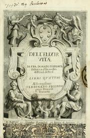 Cover of: Dell'elixir vitæ by Donato d'Eremita