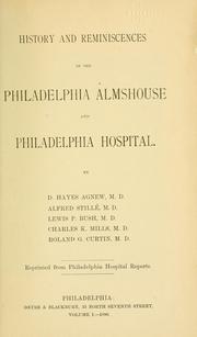 Cover of: History and reminiscences of the Philadelphia almshouse and Philadelphia hospital ...
