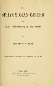 Cover of: Der sphygmomanometer und seine verwerthung in der praxis