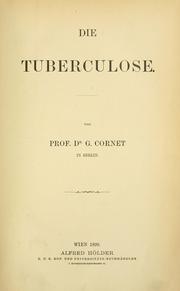 Die Tuberculose by Georg Cornet