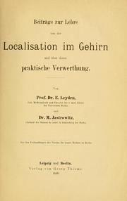 Cover of: Beiträge zur Lehre von der Localisation im Gehirn und über deren praktische Verwerthung