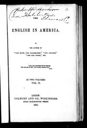 Cover of: The English in America