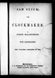 Cover of: Sam Slick, the clockmaker by Thomas Chandler Haliburton