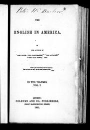 The English in America by Thomas Chandler Haliburton