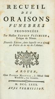 Cover of: Recueil des oraisons funebres