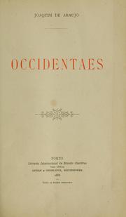 Cover of: Occidentaes by Joaquim de Araújo