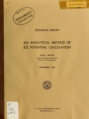 Cover of: An analytical method of ice potential calculation