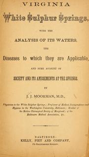 Cover of: Virginia White Sulphur Springs by J. J. Moorman