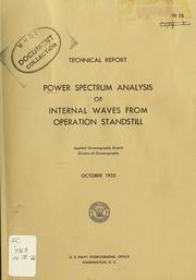 Cover of: Power spectrum analysis of internal waves from Operation Standstill