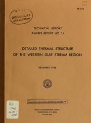 Cover of: Detailed thermal structure of the western gulf stream region