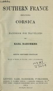 Cover of: Southern France, including Corsica by Karl Baedeker (Firm)