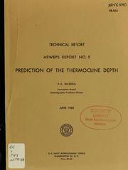 Cover of: Predication of the thermocline depth
