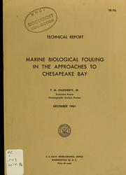 Cover of: Marine biological fouling in the approaches to Chesapeake Bay