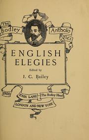 Cover of: English elegies