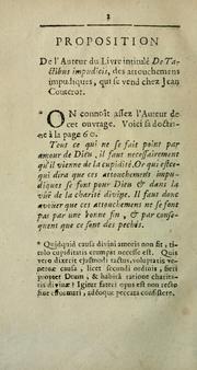 Cover of: Propositions soutenues, ou, Autorisées par quelques [sic] docteurs de la Faculté de theologie de Paris