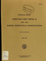 Cover of: Operation deep freeze 61, 1960-1961: marine geophysical investigations