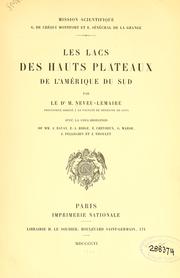 Les lacs des hauts plateaux de l'Amérique du Sud by Maurice Neveu-Lemaire