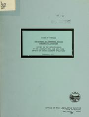 Cover of: State of Montana, Department of Community Affairs, Aeronautics Division, report on the effectiveness of the aircraft pool law and other aspects of state aircraft operations