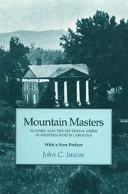 Cover of: Mountain Masters: Slavery and the Sectional Crisis in Western North Carolina