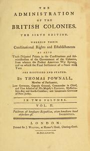 Cover of: The administration of the British colonies