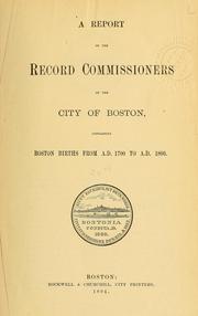 Cover of: Boston births from A.D. 1700 to A.D. 1800. by Boston (Mass.)