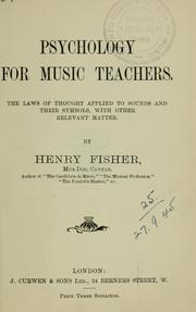 Cover of: Psychology for music teachers